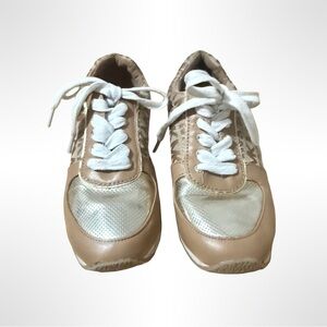 Michael Kors Tan and Silver Kids Sneakers